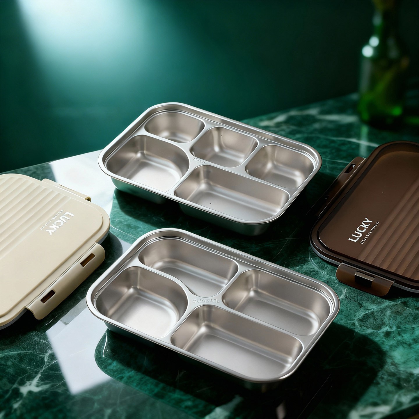 Stainless Bento Box - 304 스테인리스 스틸 분리형 도시락 휴대용