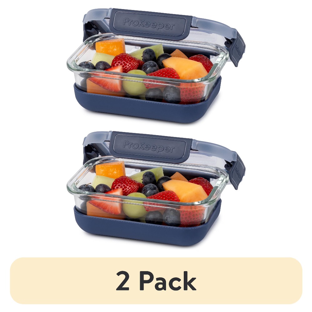 Meal Prep Food - 2팩 1.6컵 유리 식품 보관 용기,