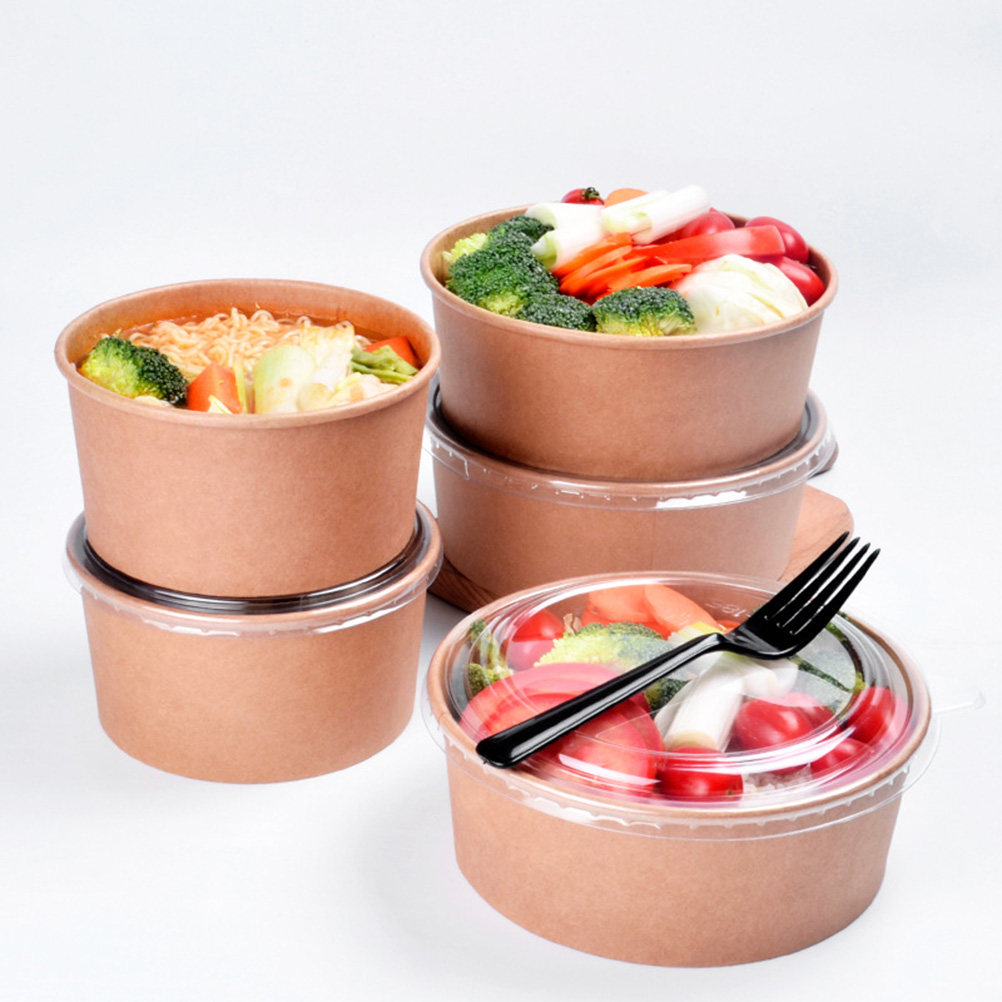 Meal Prep Food - 20개 크래프트 종이 그릇(뚜껑 포함) 식품
