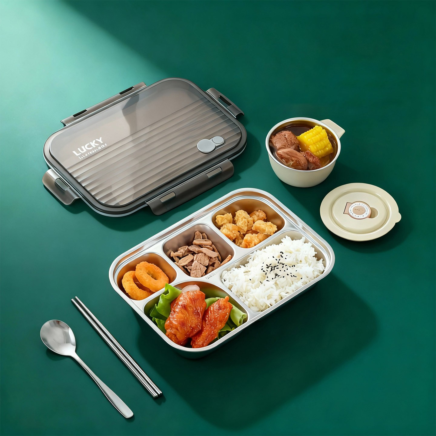 304 스테인리스 스틸 분리형 도시락 휴대용 밀폐 과일 - Stainless Bento Box 리뷰 및 가격