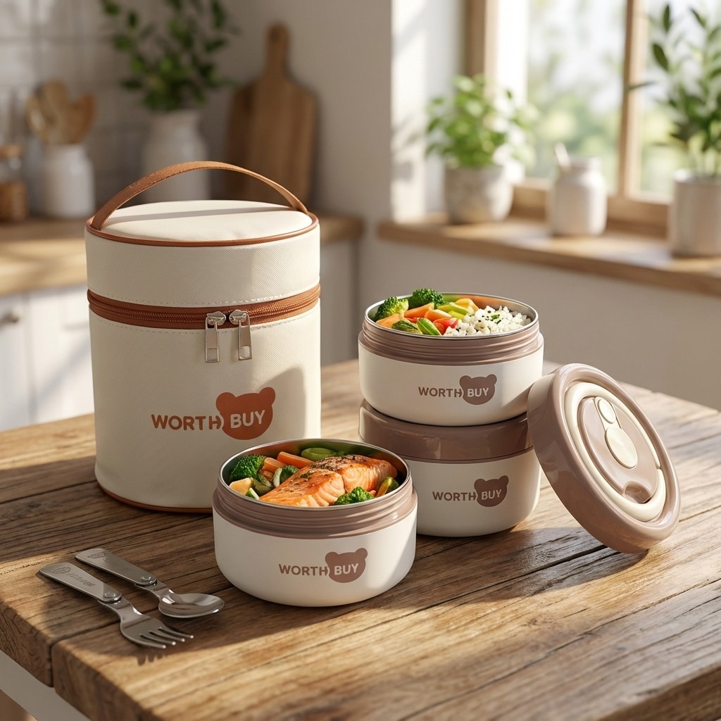 휴대용 귀여운 보온 도시락 가방 손잡이 포함 학생 어린 - Stainless Bento Box 리뷰 및 가격