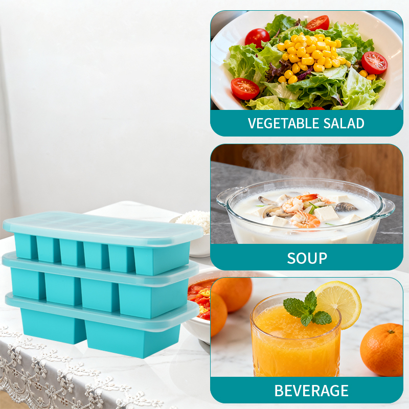 뚜껑이 있는 2 또는 3구 실리콘 냉동 트레이 몰드,  - Meal Prep Menu 리뷰 및 가격