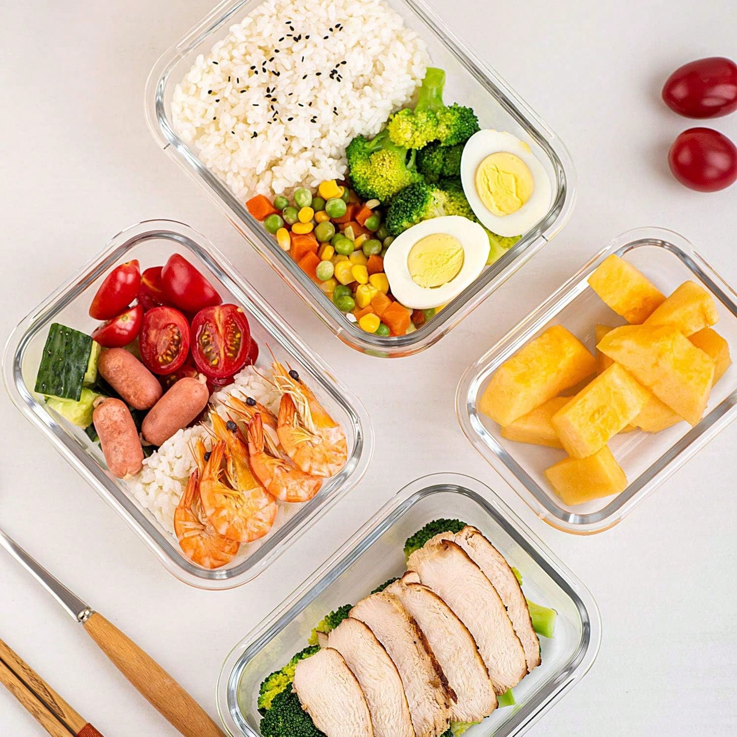10팩 유리 밀프렙 용기, 뚜껑이 있는 밀폐형 식품 보 - Meal Prep Food 리뷰 및 가격