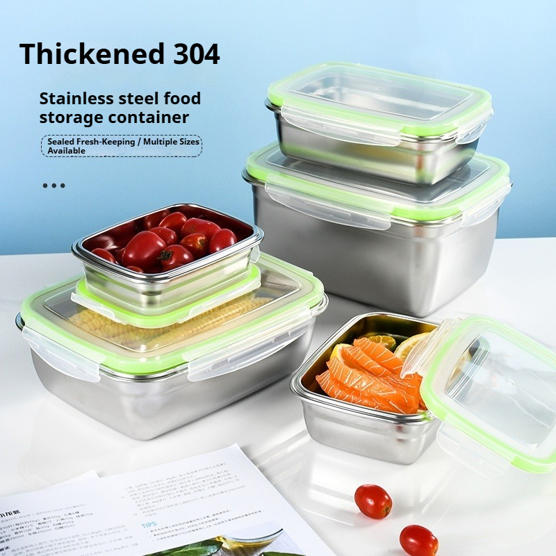 304 스테인리스 스틸 도시락 세트, 실리콘 투명 뚜껑 - Stainless Bento Box 리뷰 및 가격