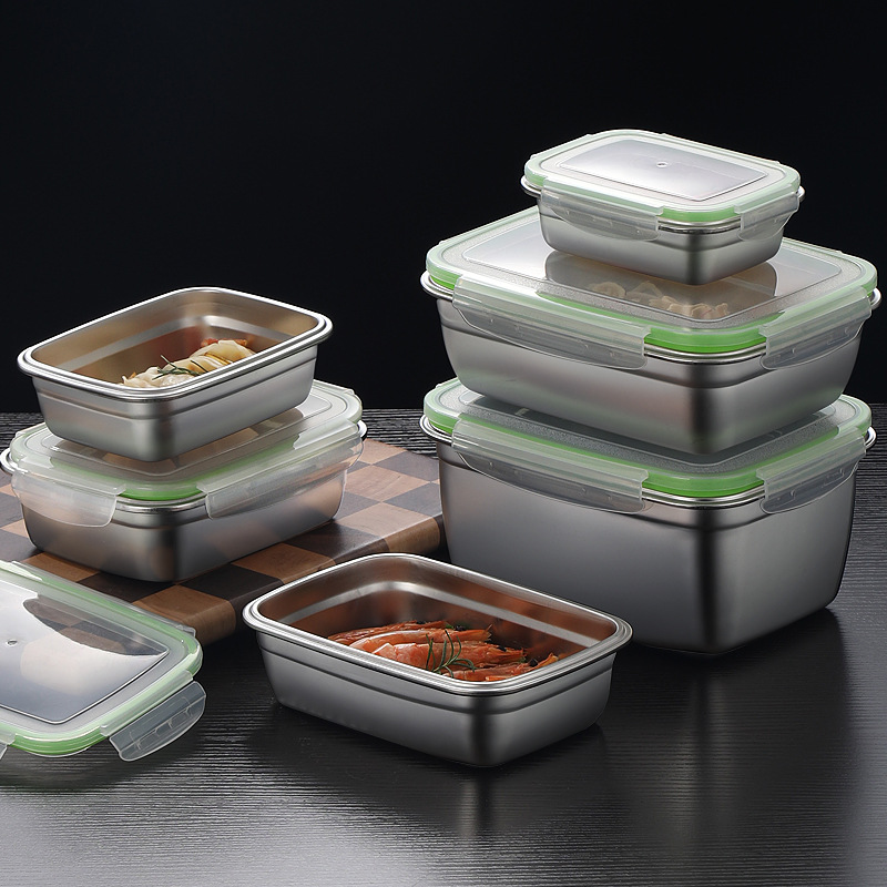 304 스테인리스 스틸 도시락 세트, 실리콘 투명 뚜껑 - Stainless Bento Box 리뷰 및 가격