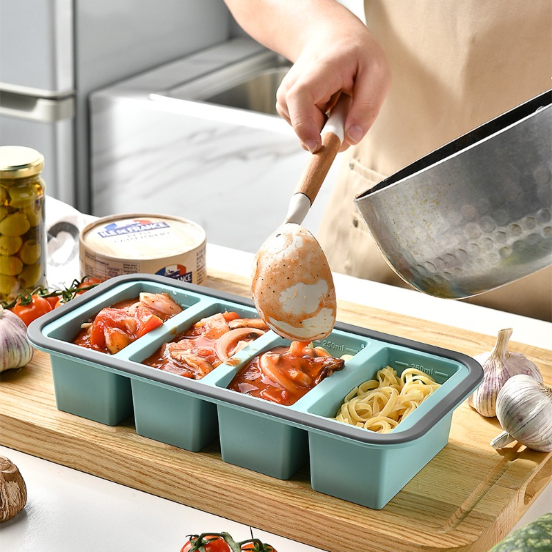 뚜껑이 있는 실리콘 식품 냉동 트레이 1개 - 수프 큐 - Meal Prep Menu 리뷰 및 가격