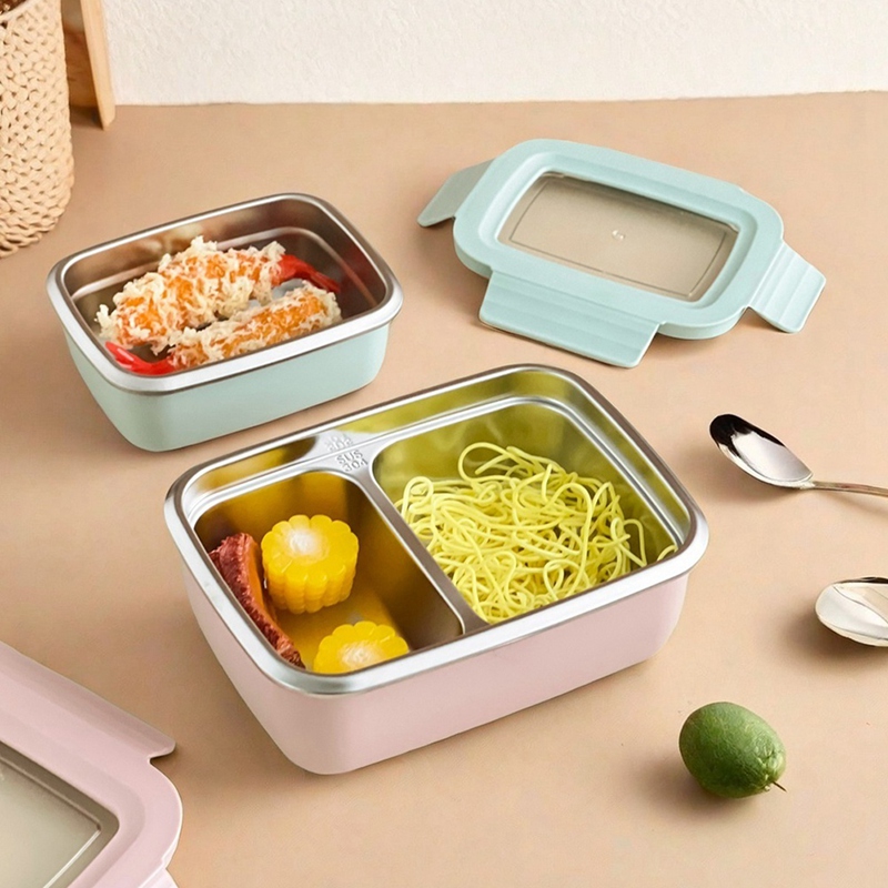 304 스테인리스 스틸 분리형 뚜껑이 있는 도시락통 학 - Stainless Bento Box 리뷰 및 가격