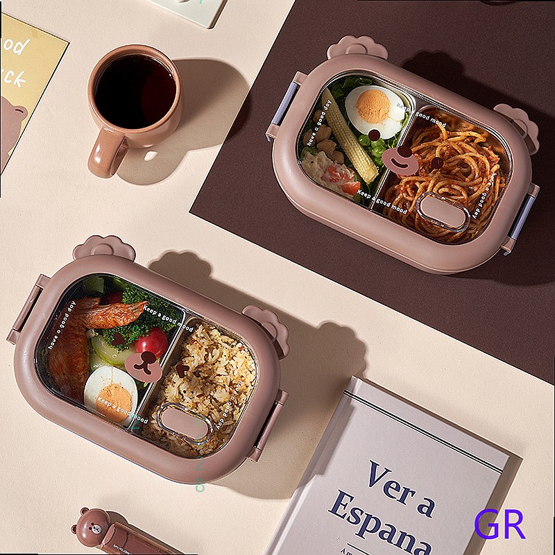 귀여운 곰돌이 모양 스테인리스 보온 도시락 세트 (어린 - Stainless Bento Box 리뷰 및 가격