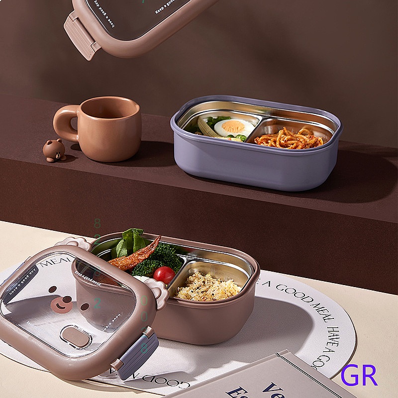 귀여운 곰돌이 모양 스테인리스 보온 도시락 세트 (어린 - Stainless Bento Box 리뷰 및 가격