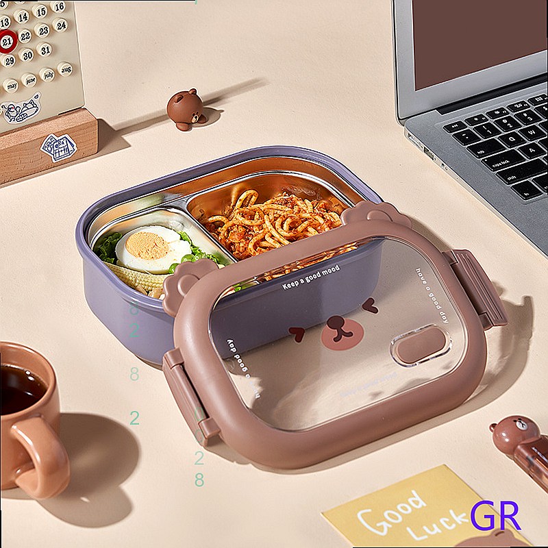 귀여운 곰돌이 모양 스테인리스 보온 도시락 세트 (어린 - Stainless Bento Box 리뷰 및 가격